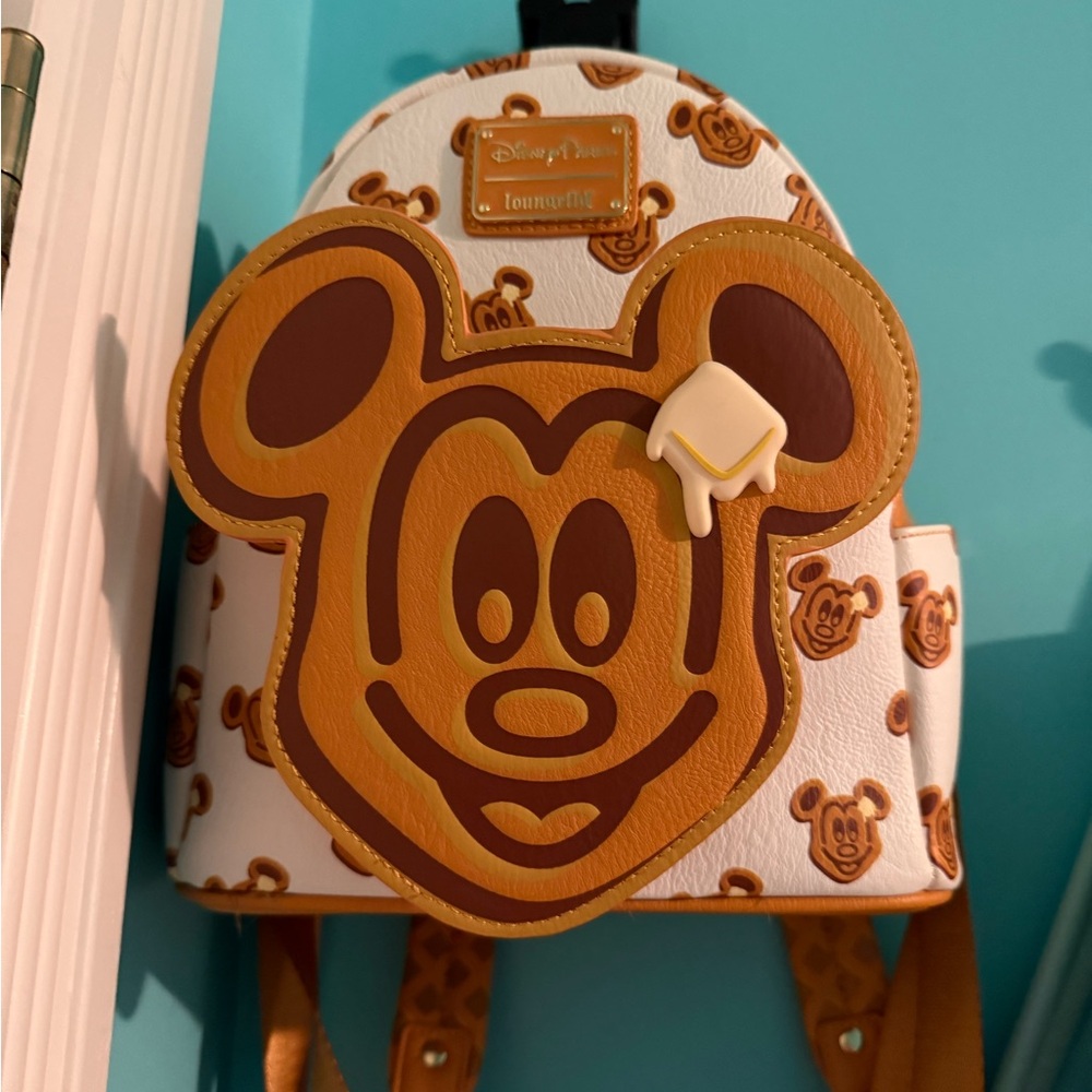 Loungefly Mickey Mouse Kids Backpack - Brown and White
